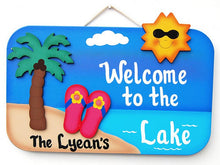 Load image into Gallery viewer, Welcome to the Lake Personalized Lake sign Nautical Lake signs lake and nautical decor welcome to the lake gifts nautical decorating lake decorating lake signs
